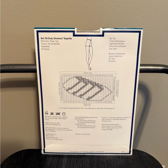 Givenchy Shimmery Sheer Leg Pantyhose Size C Silver Fox - Picture 6 of 7